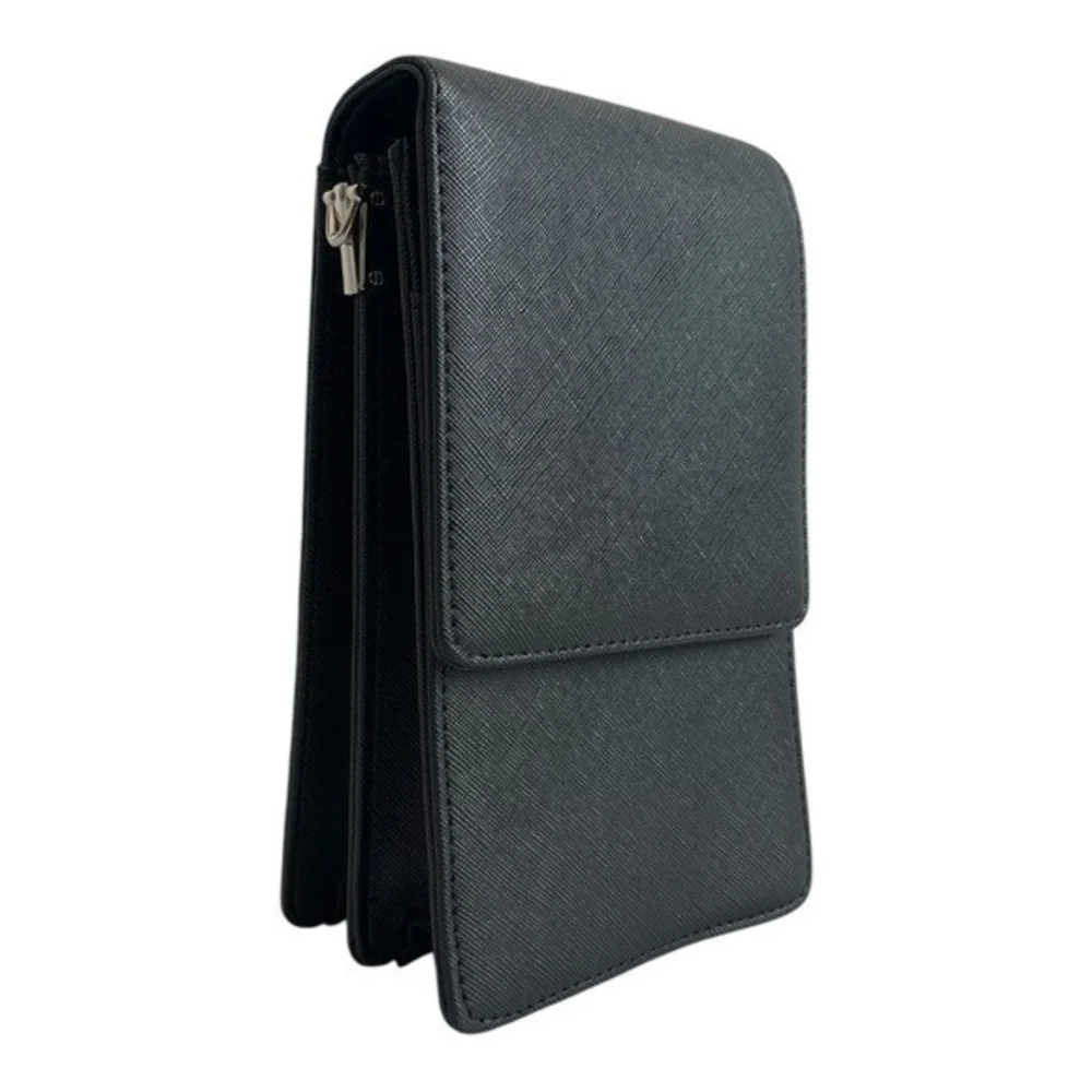 Women’s Small Black PU Leather Crossbody Mini Messenger Bag Wallet NWOT